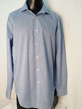 Calvin Klein Blue/White Pattern Shirt - size 16.5